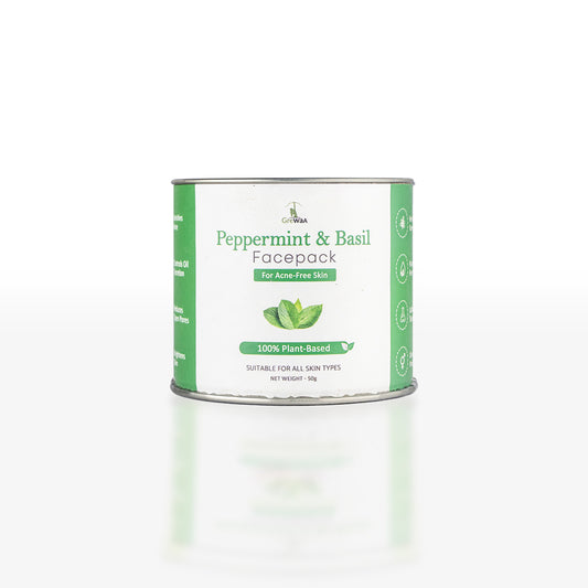 Peppermint & Basil Face Pack (For Acne-Free Skin) | Non-Sensitive Skin